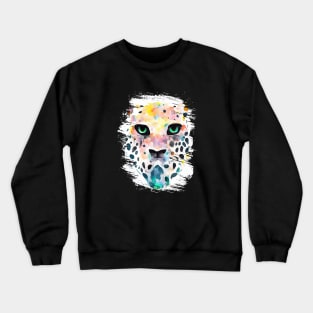 Jaguar Wild Animal Nature Watercolor Art Painting Crewneck Sweatshirt